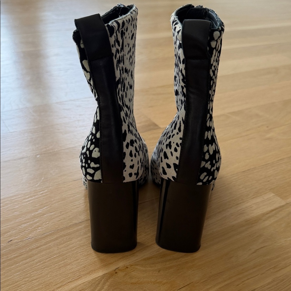 Rag & bone Spot-Print Block Heel Ankle Boots - Black & White - Picture 5 of 7